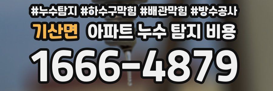 기산면 아파트 누수 탐지 비용