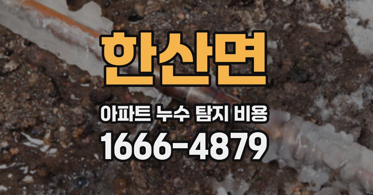 한산면 아파트 누수 탐지 비용