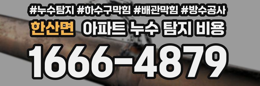 한산면 아파트 누수 탐지 비용