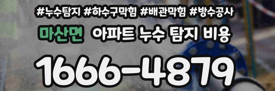 마산면 아파트 누수 탐지 비용
