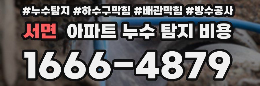 서면 아파트 누수 탐지 비용