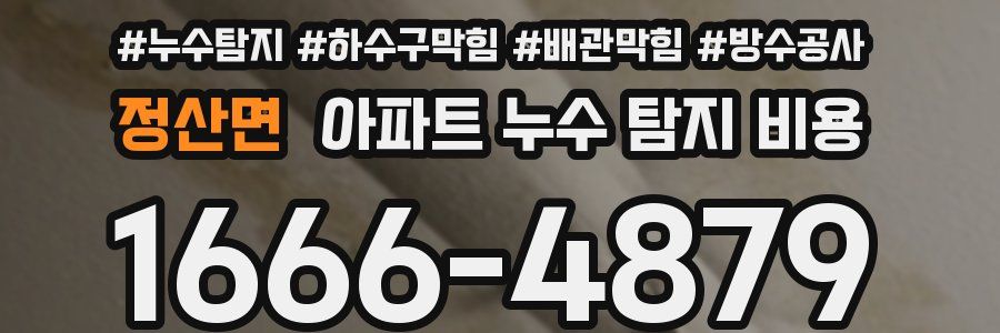 정산면 아파트 누수 탐지 비용