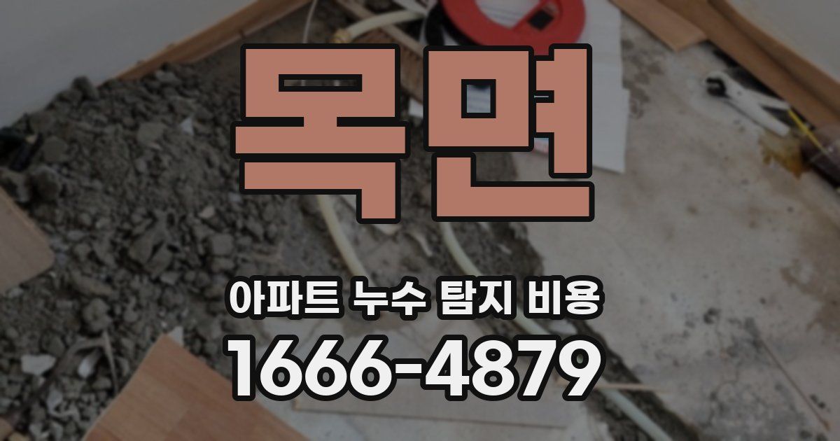 목면 아파트 누수 탐지 비용