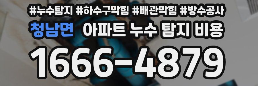 청남면 아파트 누수 탐지 비용