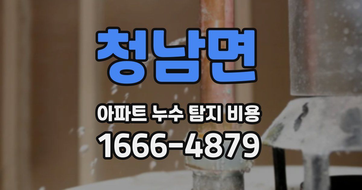 청남면 아파트 누수 탐지 비용