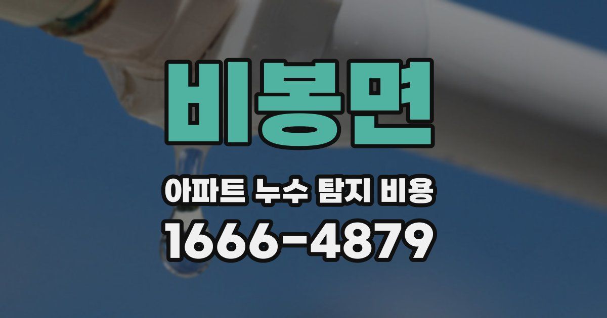 비봉면 아파트 누수 탐지 비용