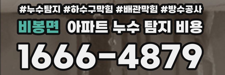 비봉면 아파트 누수 탐지 비용