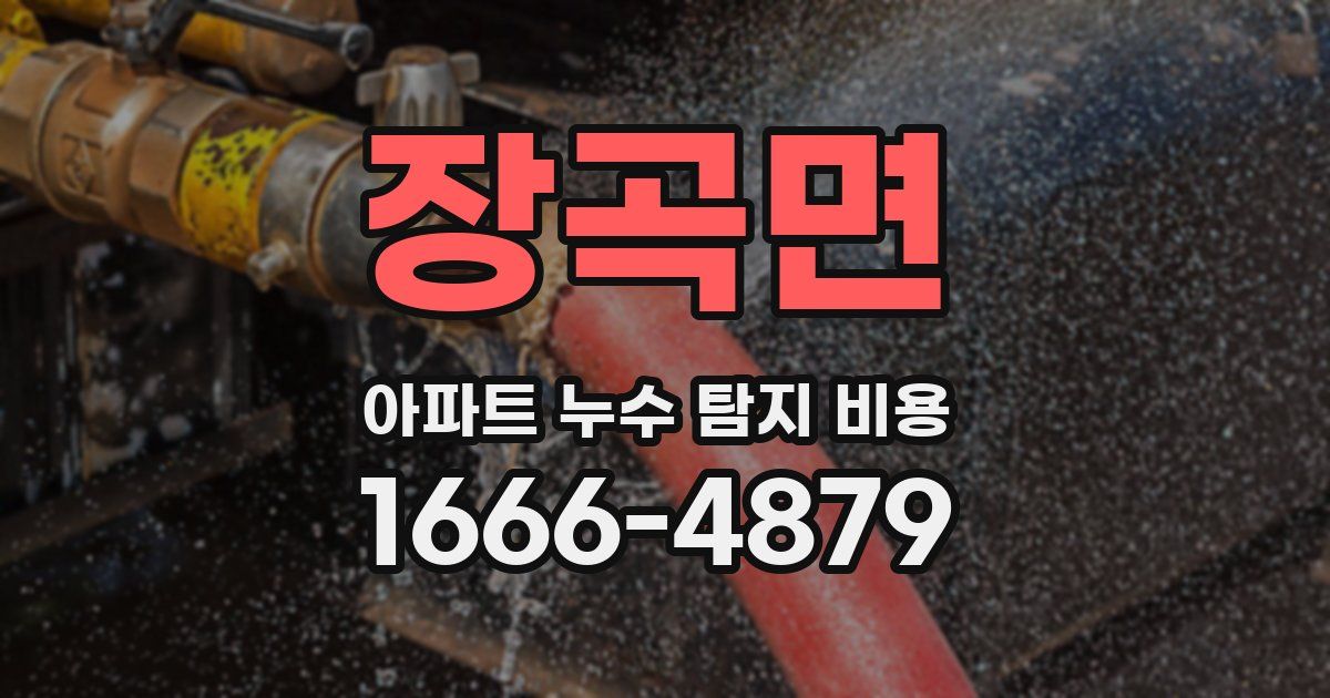 장곡면 아파트 누수 탐지 비용