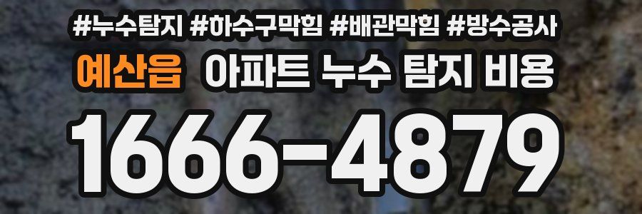 예산읍 아파트 누수 탐지 비용
