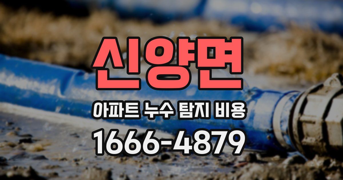 신양면 아파트 누수 탐지 비용