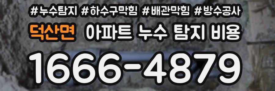 덕산면 아파트 누수 탐지 비용