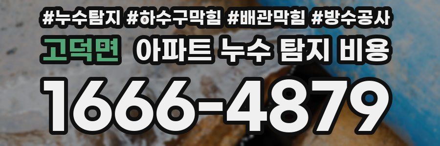 고덕면 아파트 누수 탐지 비용