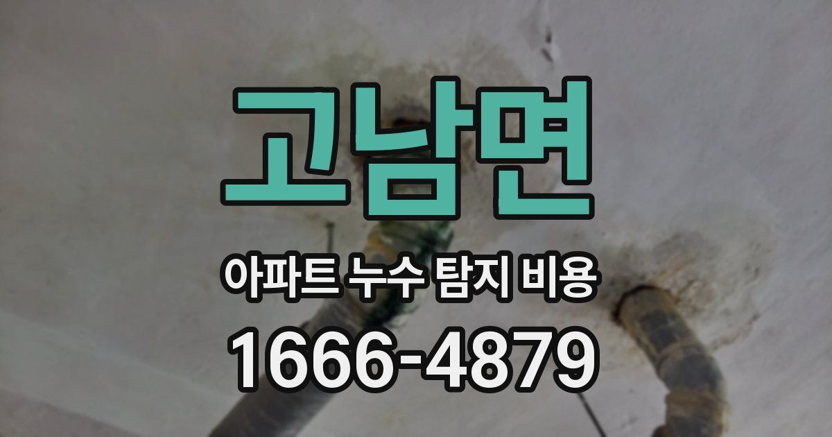 고남면 아파트 누수 탐지 비용