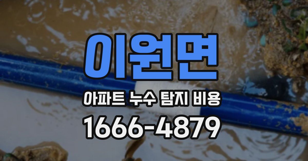 이원면 아파트 누수 탐지 비용