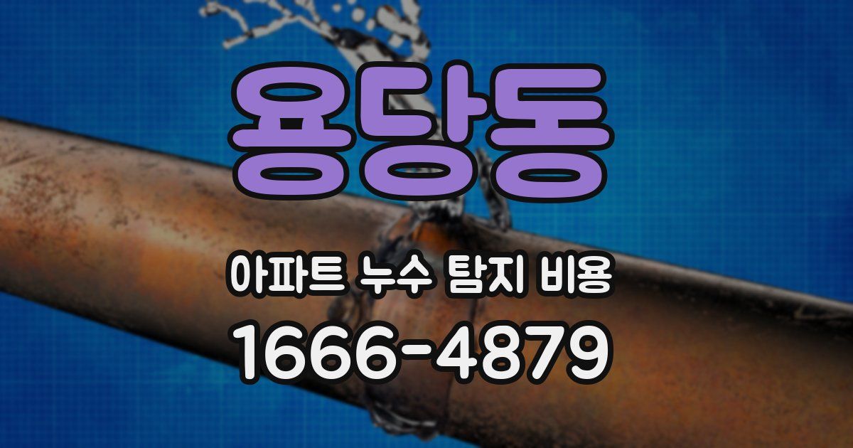 용당동 아파트 누수 탐지 비용