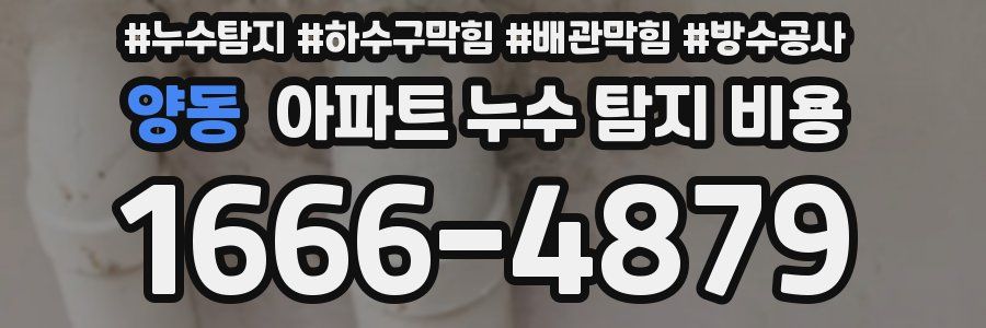양동 아파트 누수 탐지 비용