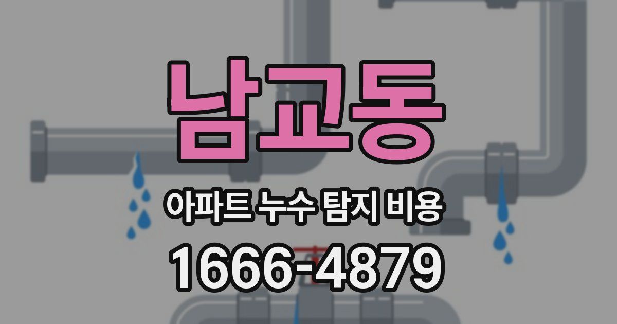 남교동 아파트 누수 탐지 비용