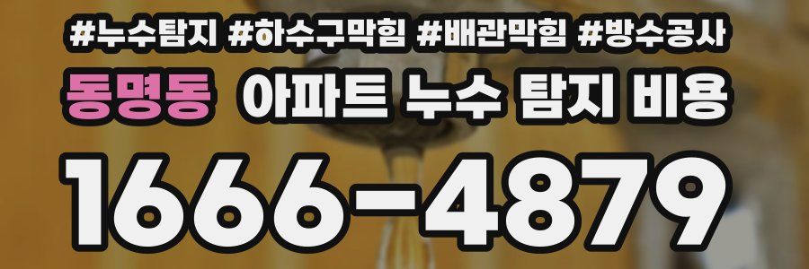 동명동 아파트 누수 탐지 비용