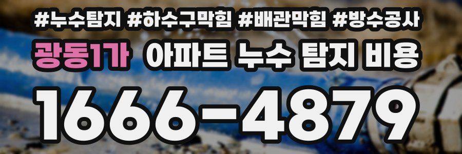 광동1가 아파트 누수 탐지 비용