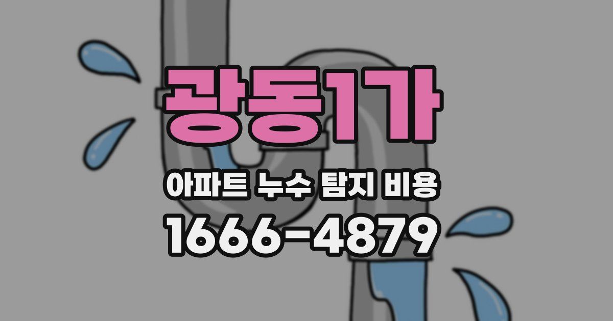 광동1가 아파트 누수 탐지 비용