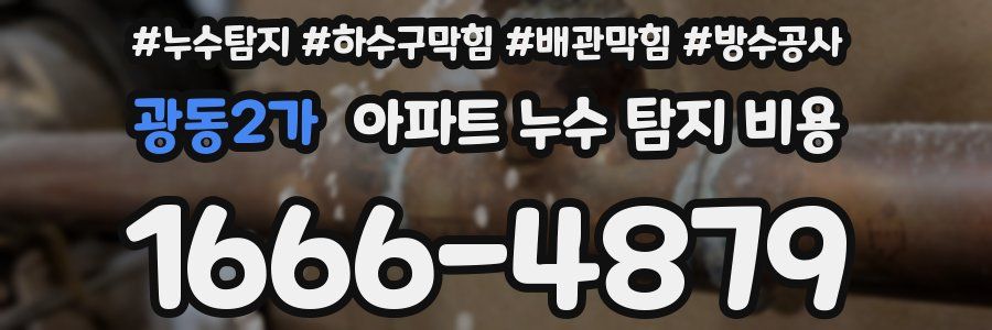 광동2가 아파트 누수 탐지 비용