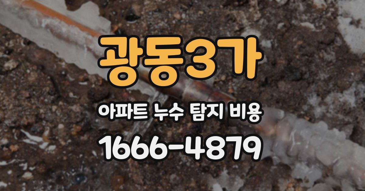 광동3가 아파트 누수 탐지 비용