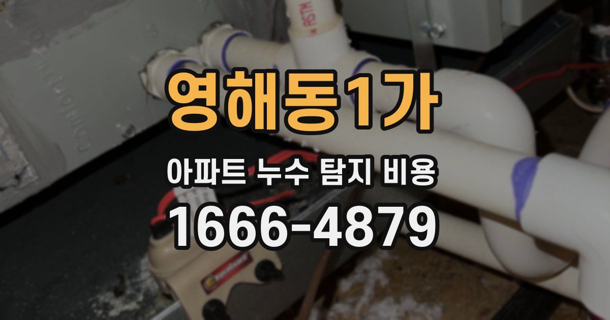 영해동1가 아파트 누수 탐지 비용