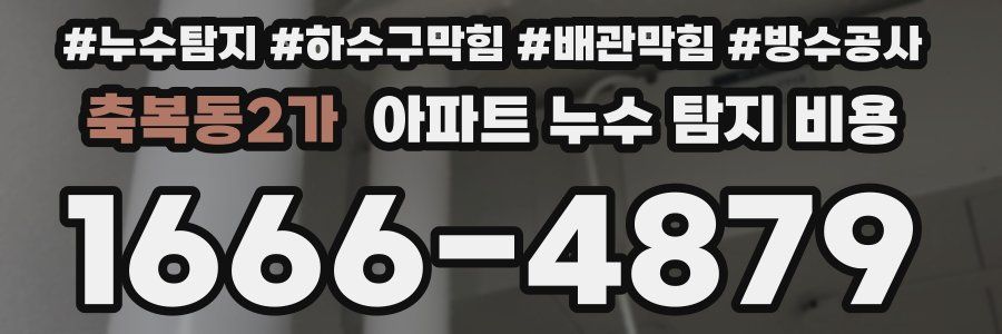 축복동2가 아파트 누수 탐지 비용