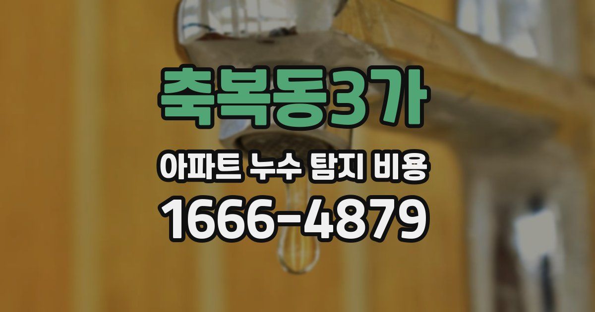 축복동3가 아파트 누수 탐지 비용