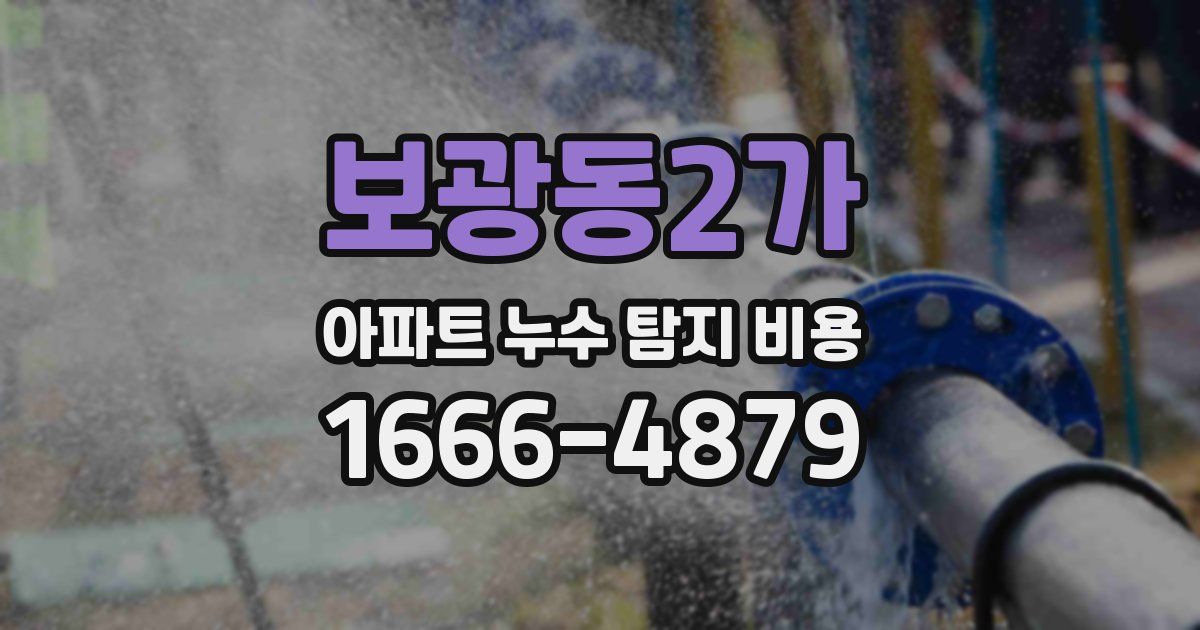 보광동2가 아파트 누수 탐지 비용