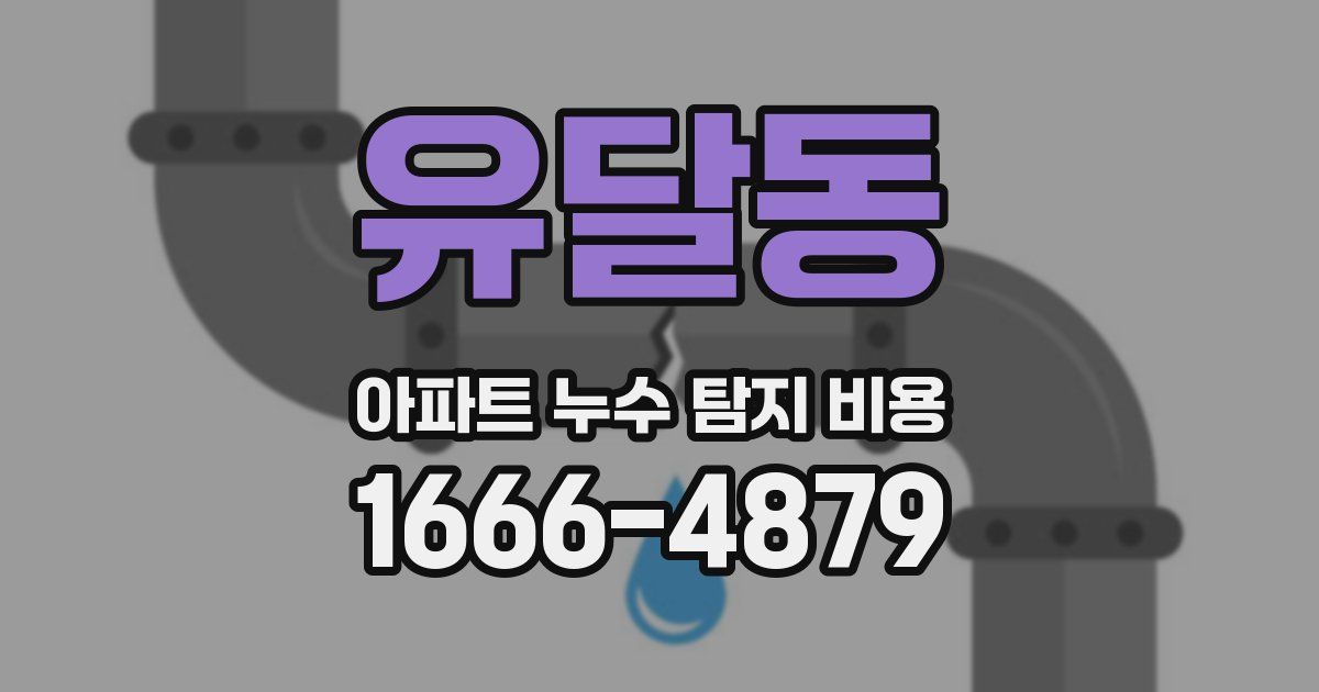 유달동 아파트 누수 탐지 비용