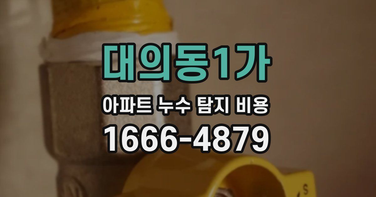 대의동1가 아파트 누수 탐지 비용