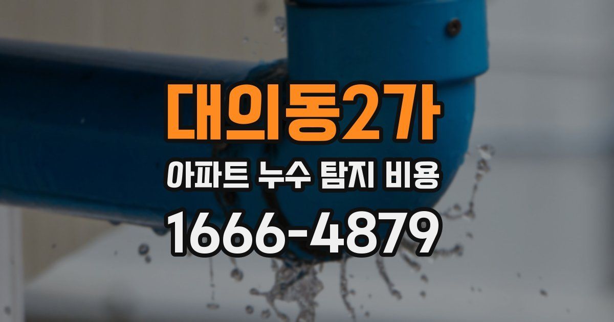 대의동2가 아파트 누수 탐지 비용