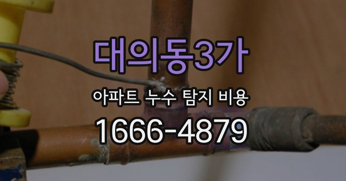 대의동3가 아파트 누수 탐지 비용