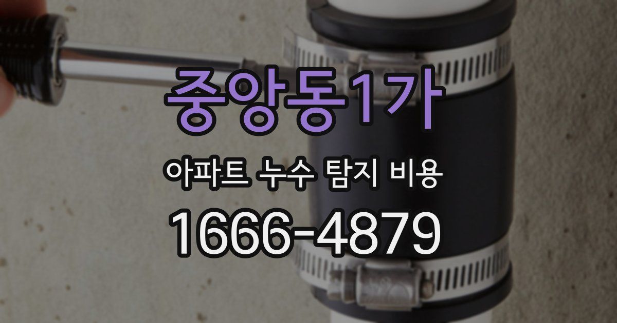 중앙동1가 아파트 누수 탐지 비용