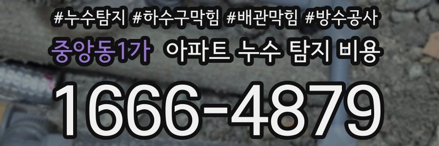 중앙동1가 아파트 누수 탐지 비용