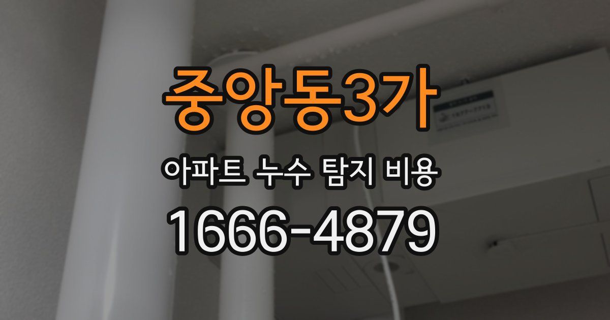중앙동3가 아파트 누수 탐지 비용