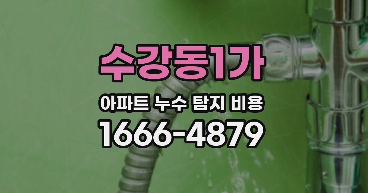 수강동1가 아파트 누수 탐지 비용