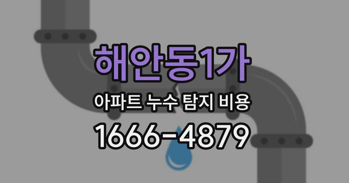 해안동1가 아파트 누수 탐지 비용