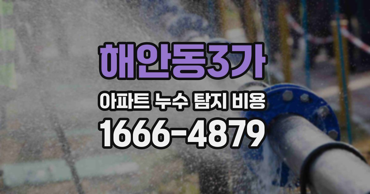 해안동3가 아파트 누수 탐지 비용