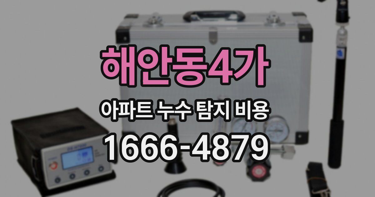 해안동4가 아파트 누수 탐지 비용