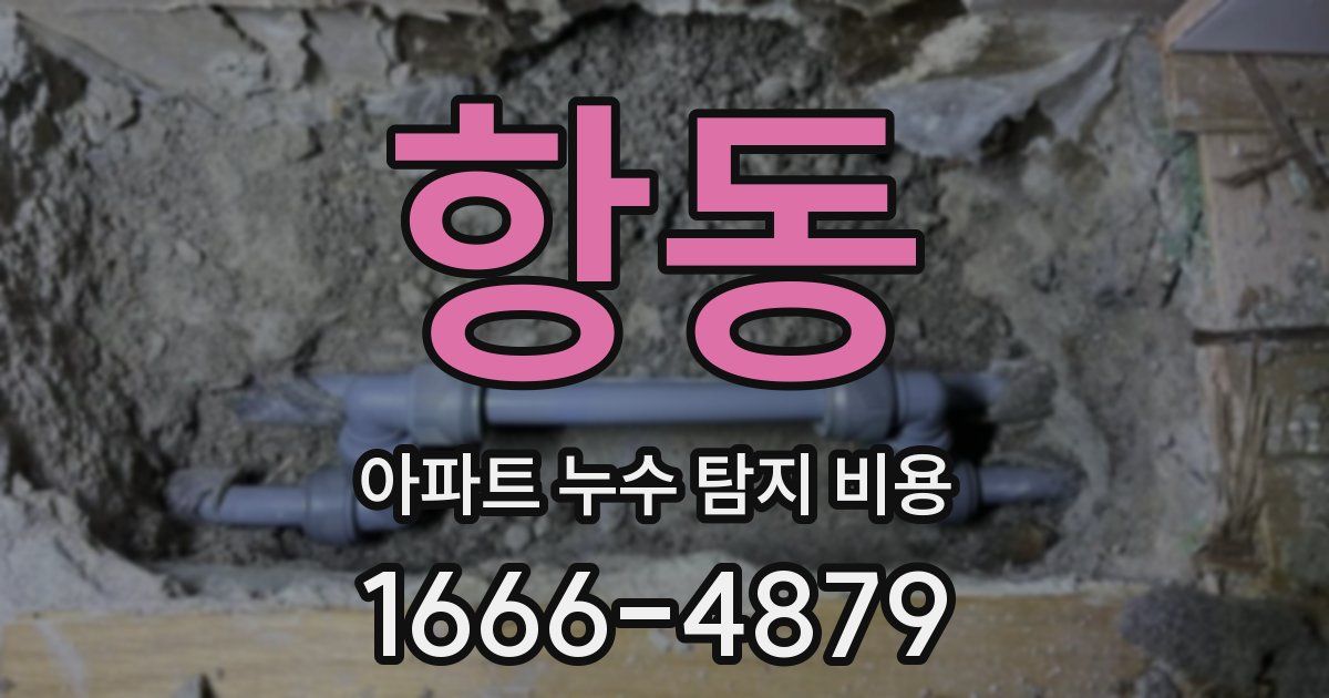 항동 아파트 누수 탐지 비용