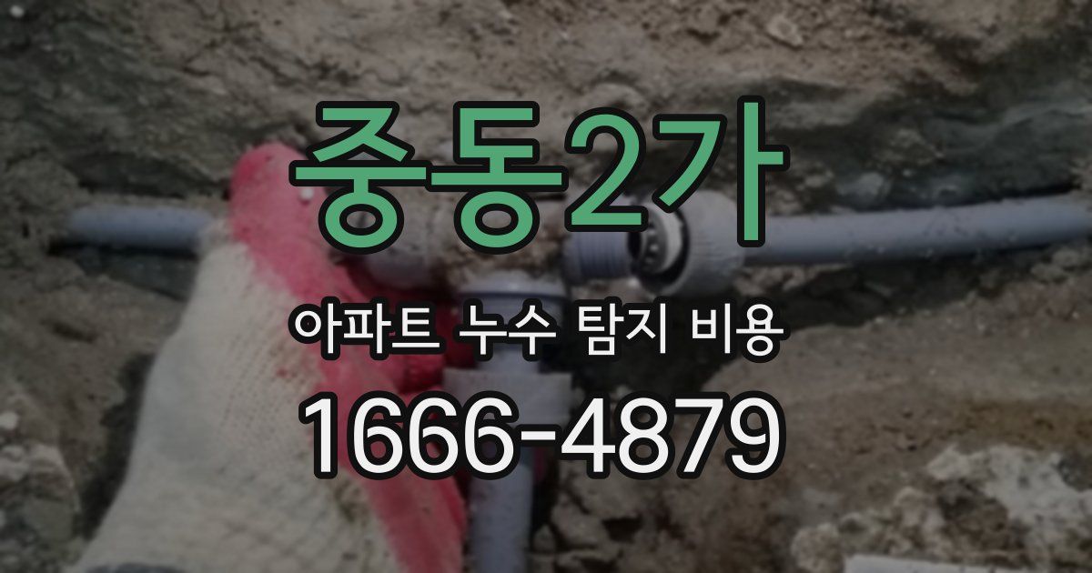 중동2가 아파트 누수 탐지 비용