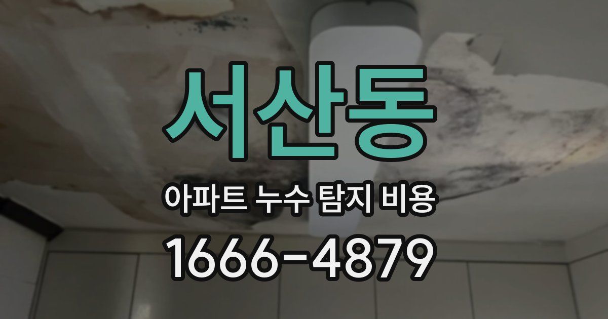 서산동 아파트 누수 탐지 비용