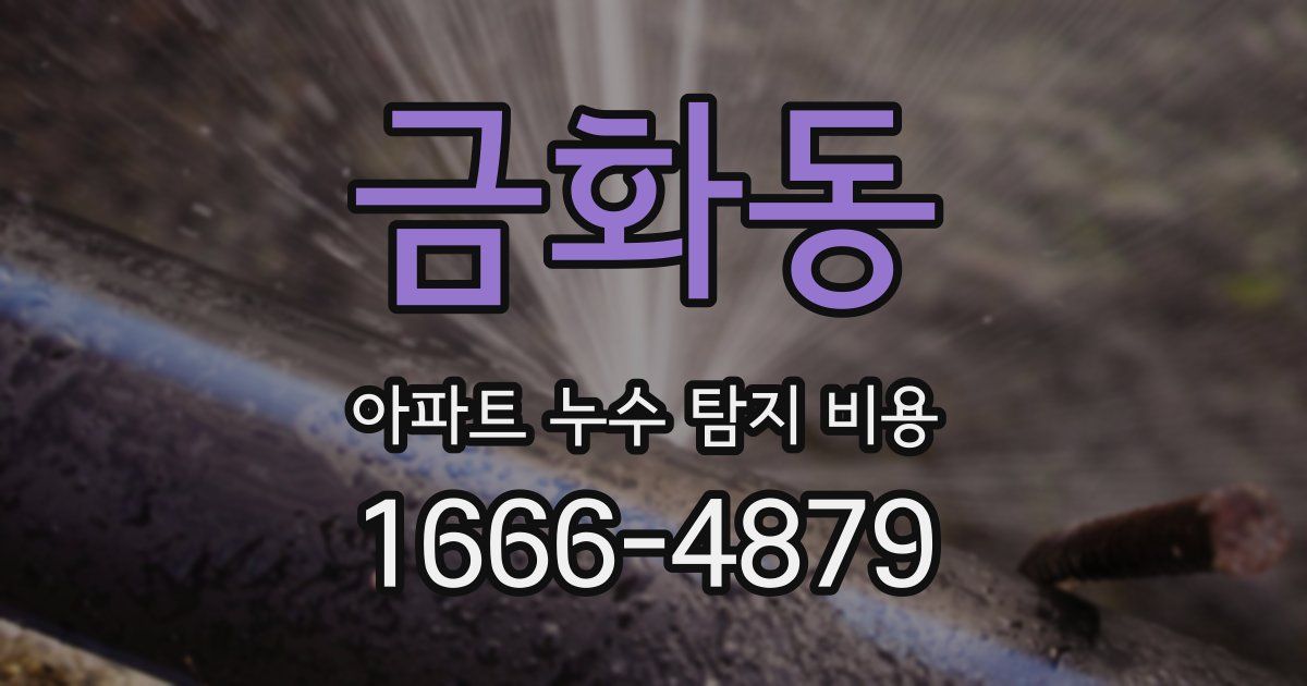 금화동 아파트 누수 탐지 비용