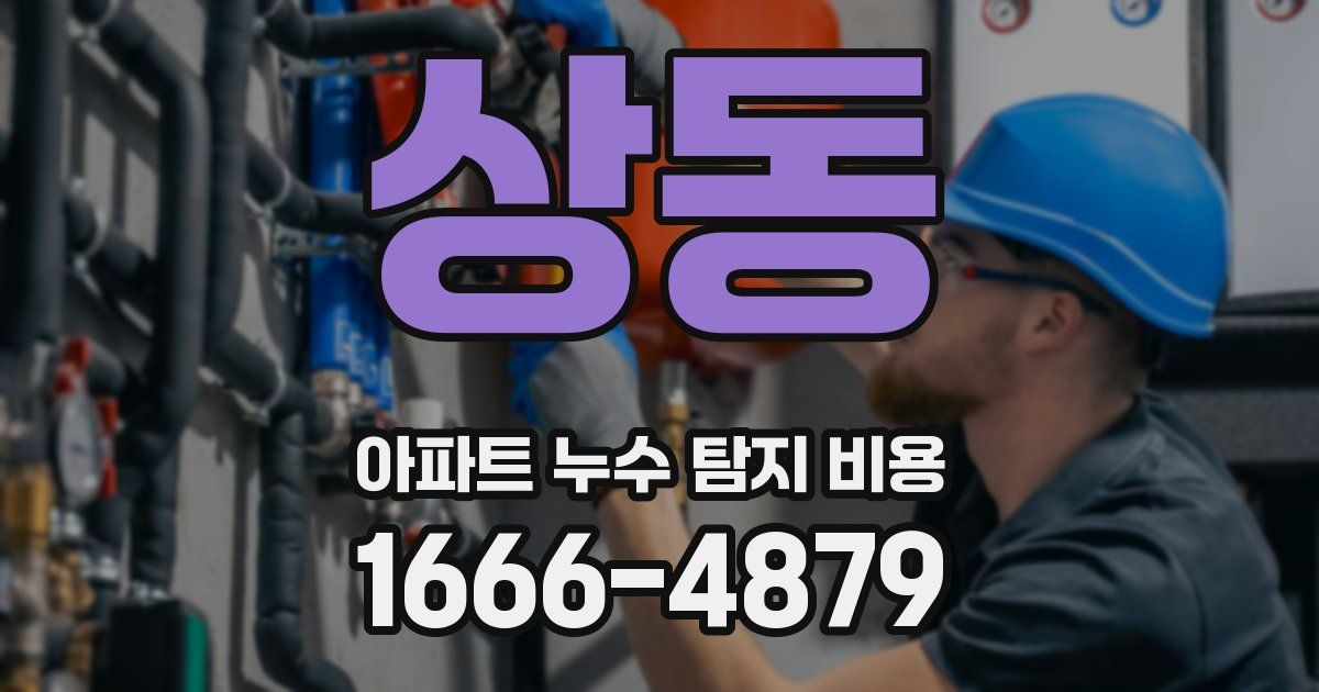 상동 아파트 누수 탐지 비용