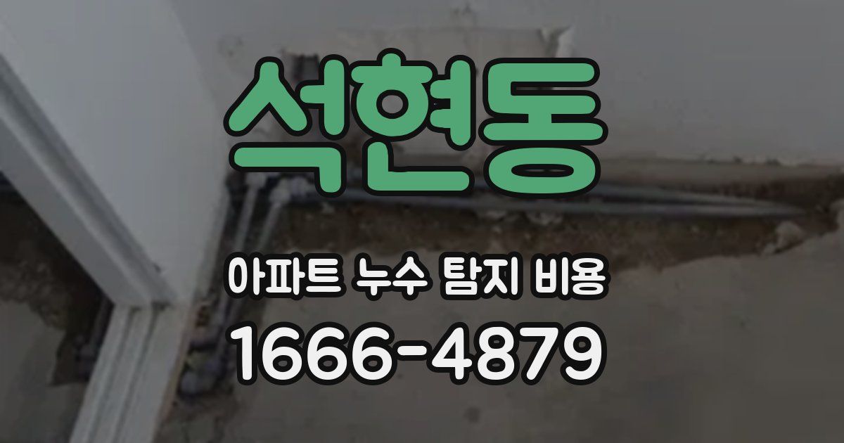 석현동 아파트 누수 탐지 비용