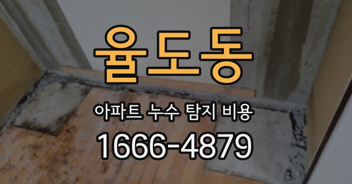 율도동 아파트 누수 탐지 비용