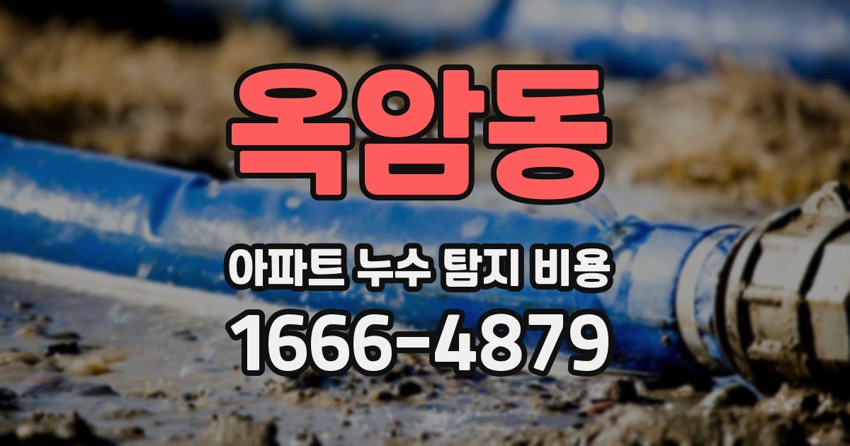 옥암동 아파트 누수 탐지 비용
