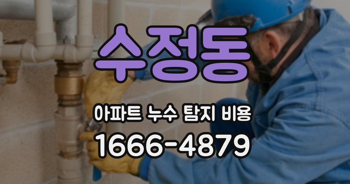 수정동 아파트 누수 탐지 비용